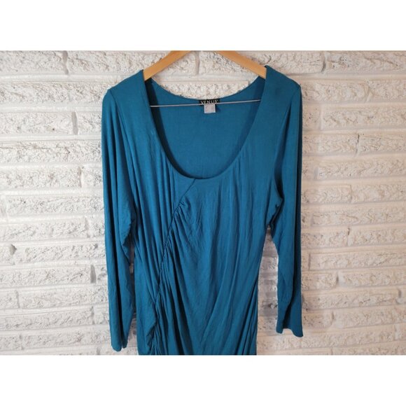 Venus Womens Dress Extra Large XL Bodycon Long Sleeve Blue Pullover BLU127E - Picture 4 of 11